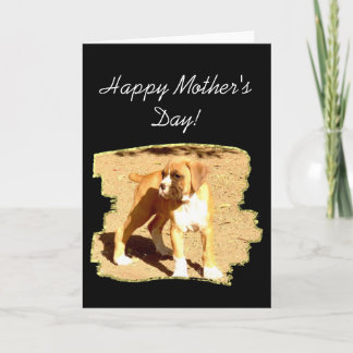 Tarjeta de felicitación del Boxer del Día de la Ma