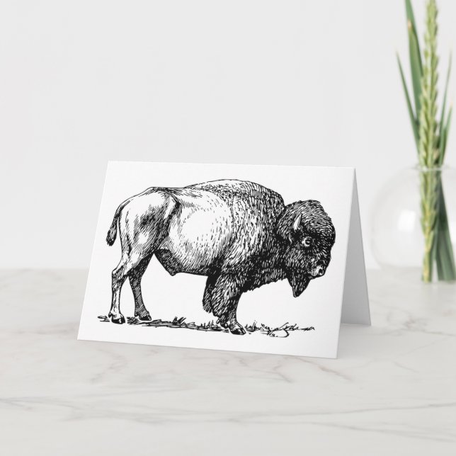 Tarjeta de felicitación del búfalo o del bisonte (Anverso)