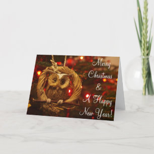 Tarjeta de felicitación del búho del navidad