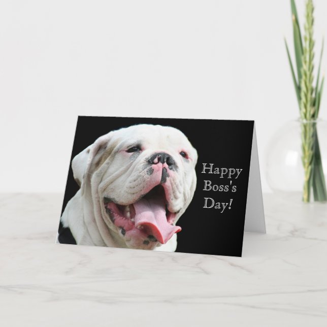 Tarjeta de felicitación del Bulldog Blanco del Día (Anverso)