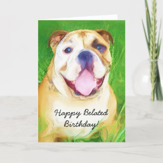 Tarjeta de felicitación del Bulldog de cumpleaños 