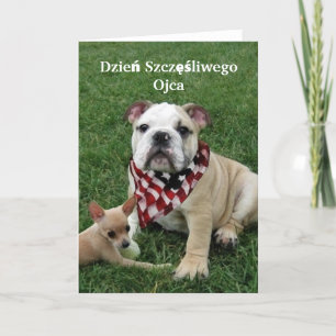 Tarjeta de felicitación del bulldog de Dzień