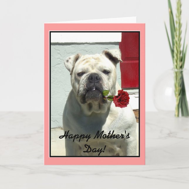 Tarjeta de felicitación del bulldog del Día de la  (Anverso)