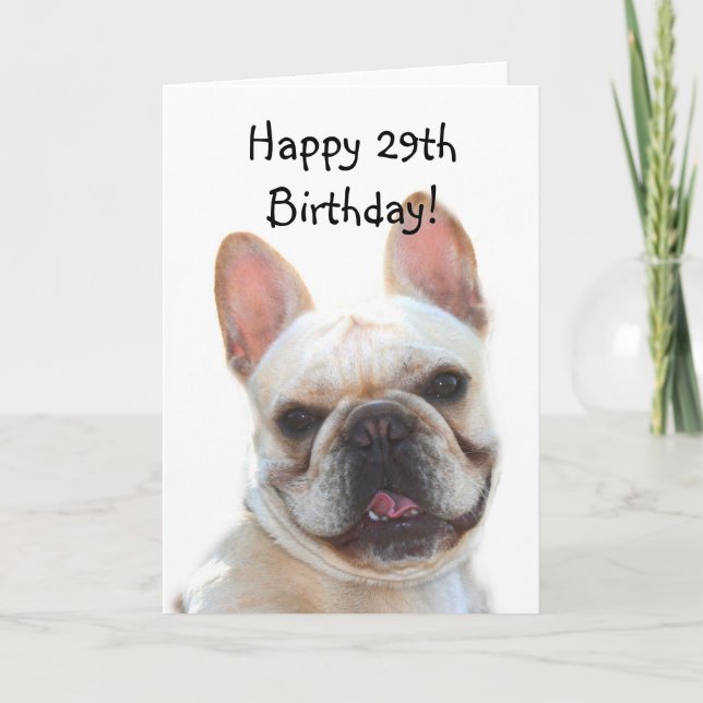 Tarjeta de felicitación del bulldog francés del (Anverso)