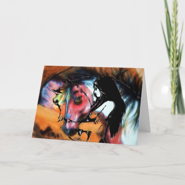Tarjeta de felicitación del caballo de guerra 3 (Anverso)