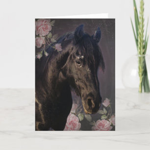Tarjeta de felicitación del caballo frisón Black B