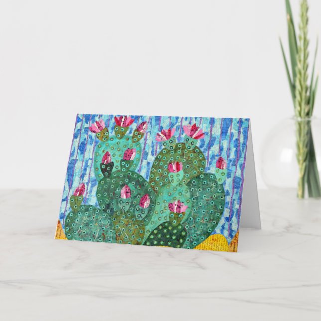 Tarjeta de felicitación del cactus de Beavertail (Anverso)