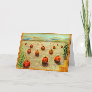 Tarjeta de felicitación del campo de la calabaza