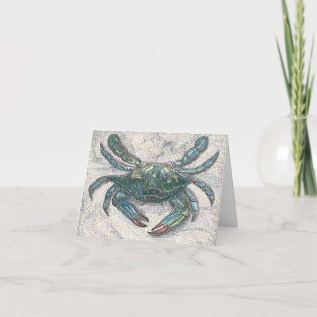 Tarjeta de felicitación del cangrejo azul de la (Anverso)