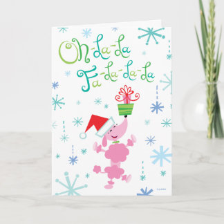 Tarjeta de felicitación del caniche del navidad