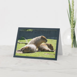 Tarjeta de felicitación del Capybara - cumpleaños