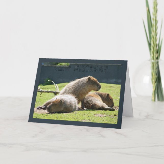 Tarjeta de felicitación del Capybara - cumpleaños (Anverso)