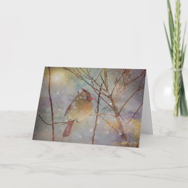 Tarjeta de felicitación del cardenal de vacaciones (Anverso)