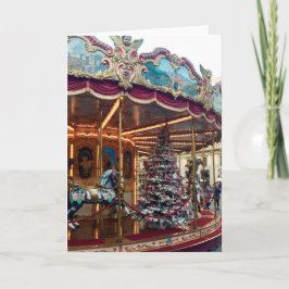 Tarjeta de felicitación del carrusel del navidad