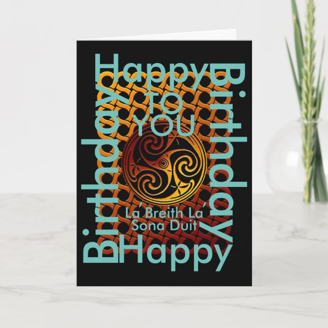 Tarjeta de felicitación del Celtic feliz (Anverso)