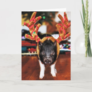 Tarjeta de felicitación del cerdo del navidad