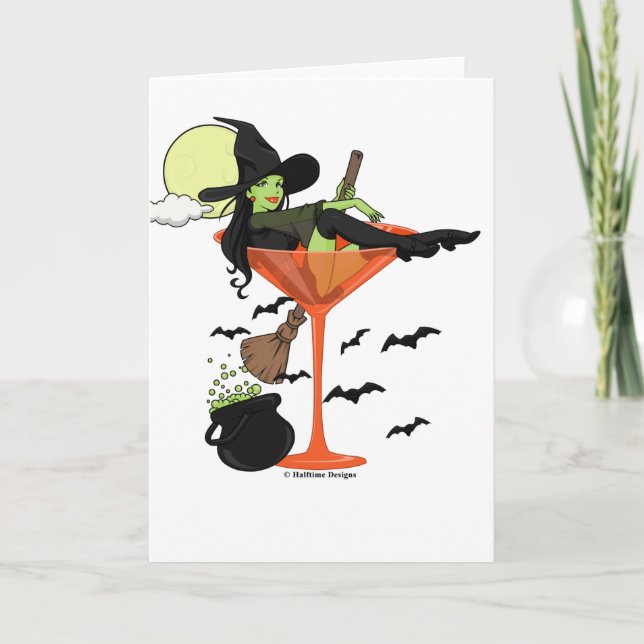 Tarjeta de felicitación del chica de Halloween (Anverso)