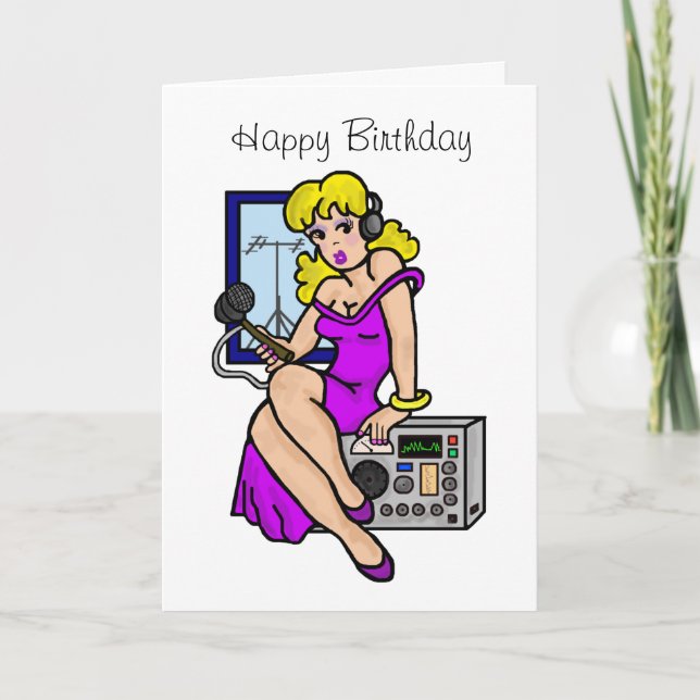 Tarjeta de felicitación del Chica de Ham Radio Blo (Anverso)