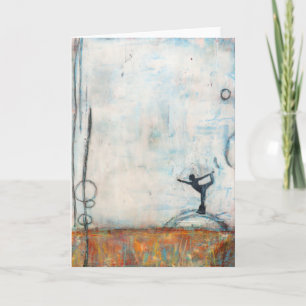 Tarjeta de felicitación del chica de la yoga del