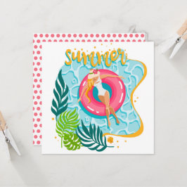 Tarjeta de felicitación del Chica de playa de vera