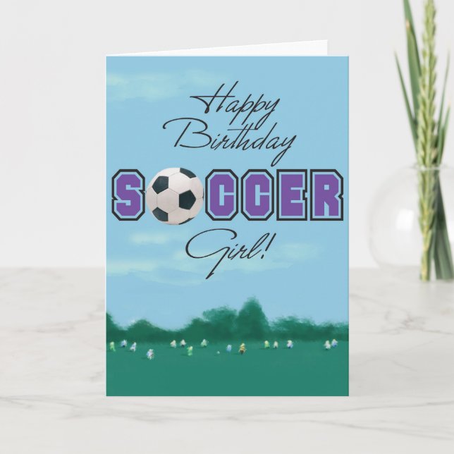 Tarjeta de felicitación del chica del fútbol (Anverso)