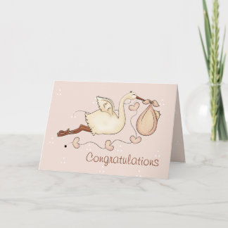 Tarjeta de felicitación del Chica del Recién nacid
