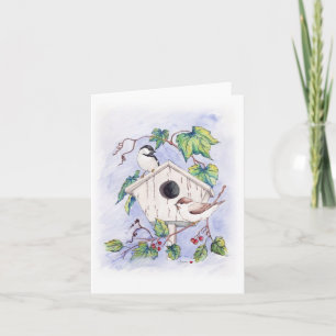 Tarjeta de felicitación del Chickadee (espacio en