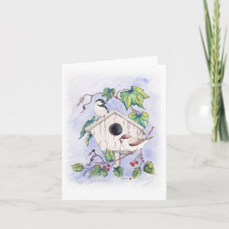 Tarjeta de felicitación del Chickadee (espacio en