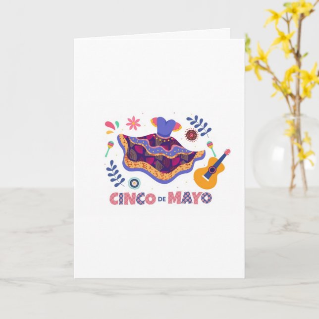 Tarjeta de felicitación del Cinco de Mayo (flor amarilla)