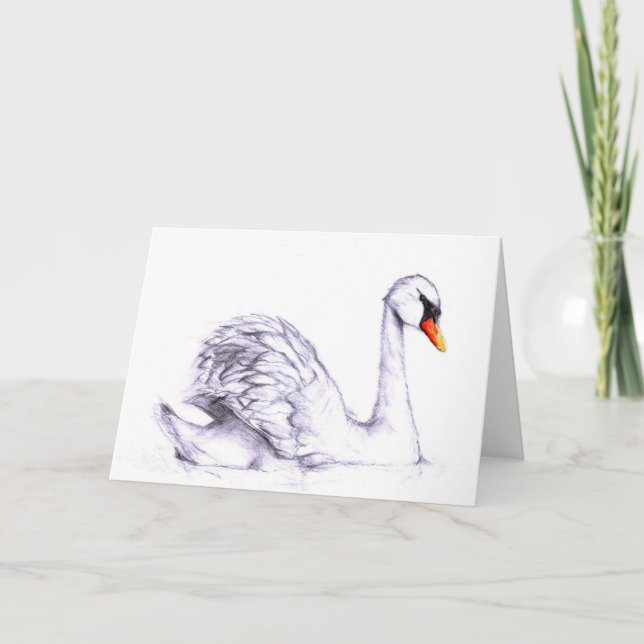 tarjeta de felicitación del cisne (Anverso)