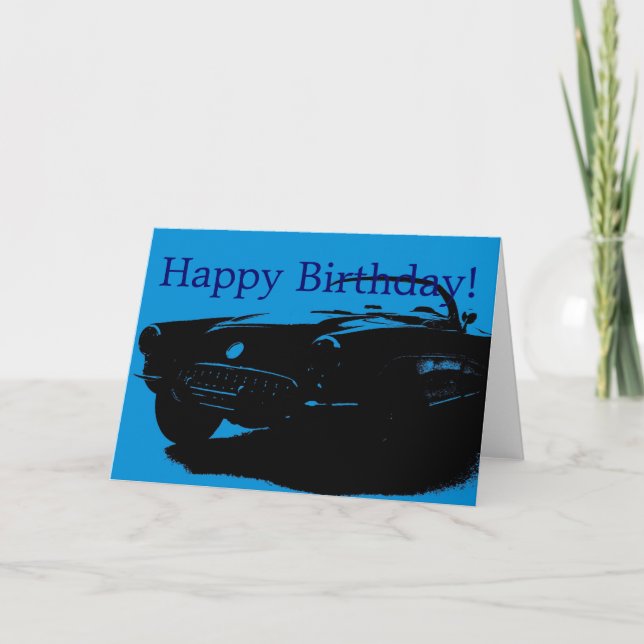 Tarjeta de felicitación del coche del feliz (Anverso)