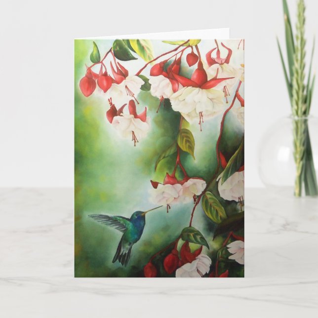 Tarjeta de felicitación del colibrí del En Pointe (Anverso)