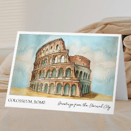 Tarjeta de felicitación del Coliseo Roma Italia Tu