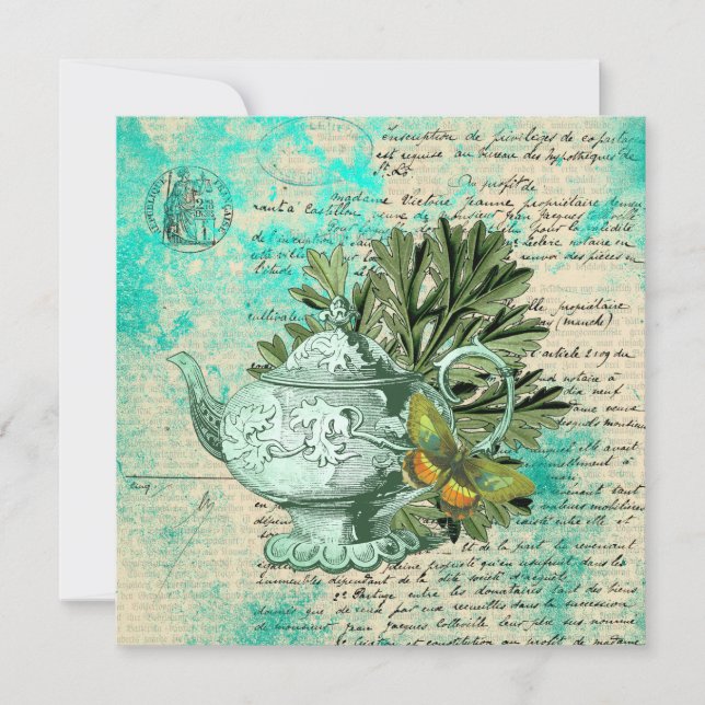 Tarjeta de felicitación del Collage de la Vieja Te (Anverso)
