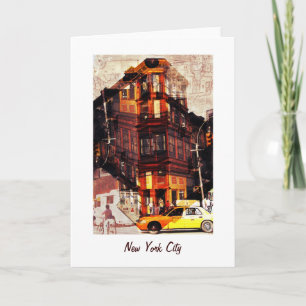 Tarjeta de felicitación del collage de las calles