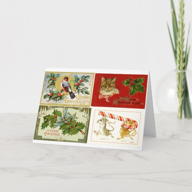 Tarjeta de felicitación del collage del navidad de (Anverso)