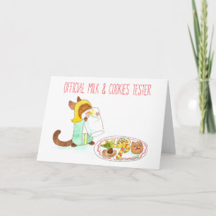 Tarjeta de felicitación del comprobador de leche y
