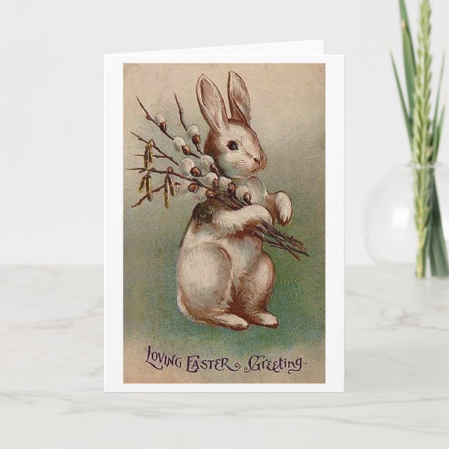 Tarjeta de felicitación del conejito de pascua del (Anverso)