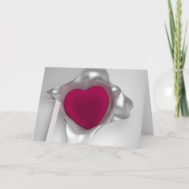tarjeta de felicitación del corazón 3D (Anverso)