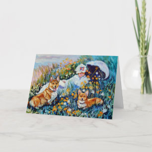 Tarjeta de felicitación del Corgi Galés del