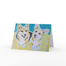 Tarjeta de felicitación del Corgi, sobres