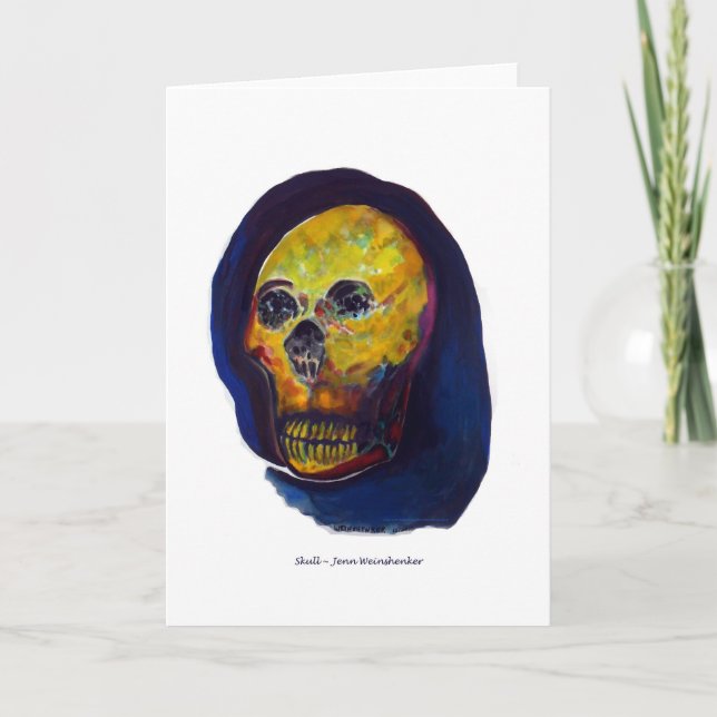 TARJETA de FELICITACIÓN del cráneo (Anverso)