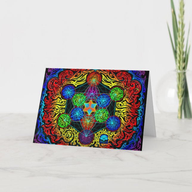 Tarjeta de felicitación del cubo de Metatron (Anverso)