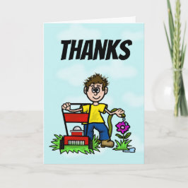 Tarjeta de felicitación del cuidado del césped