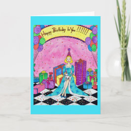 Tarjeta de felicitación del cumpleaños con la