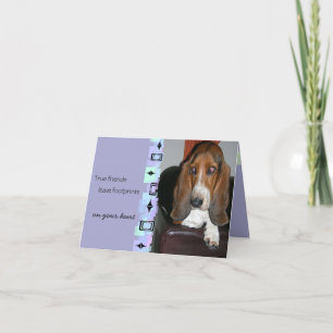 Tarjeta de felicitación del cumpleaños de Basset
