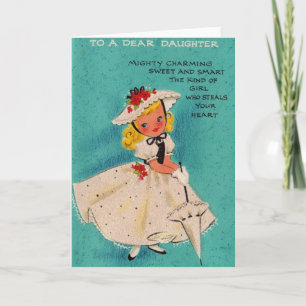 Tarjeta de felicitación del cumpleaños de la hija