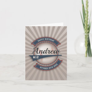 Tarjeta de felicitación del cumpleaños del béisbol