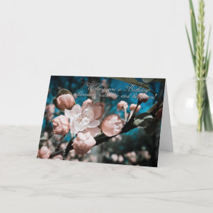 tarjeta de felicitación del cumpleaños del flor de