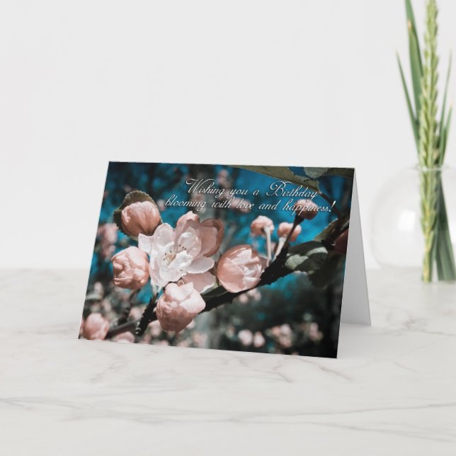 tarjeta de felicitación del cumpleaños del flor de (Anverso)